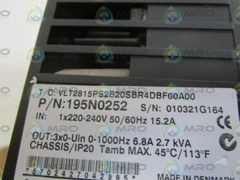 DANFOSS AC DRIVE 195N0252  NSMP