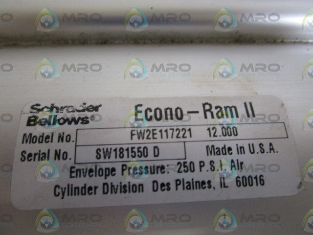 SCHRADER BELLOWS CYLINDER FW2E117221 12.000 *NEW NO BOX*