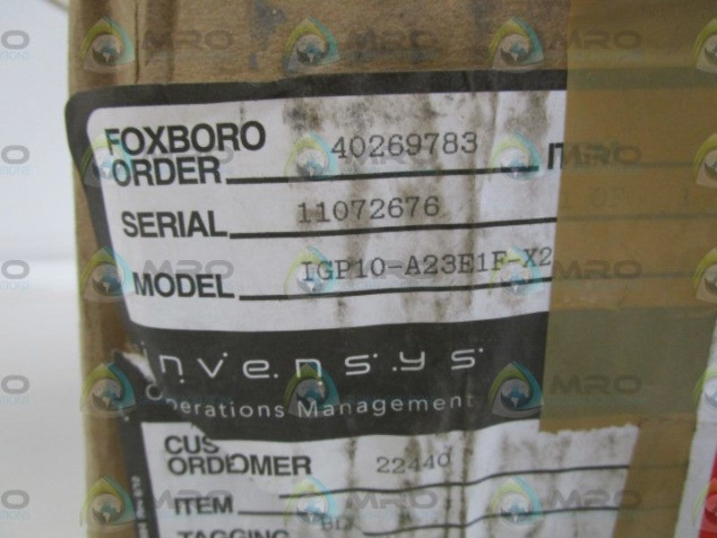FOXBORO PRESSURE TRANSMITTER IGP10-A23E1F-X2 *NEW IN BOX*
