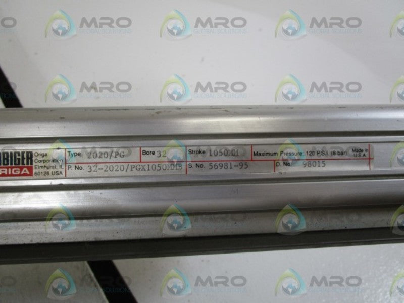 HOERBIGER RODLESS CYLINDER TYPE: 2020/PG PART# 32-2020/PGX1050MMB NSNP