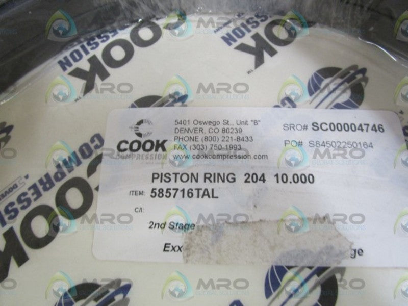 COOK PISTON RING 585716TAL  NSNP IN ORIGNAL PACKAGE