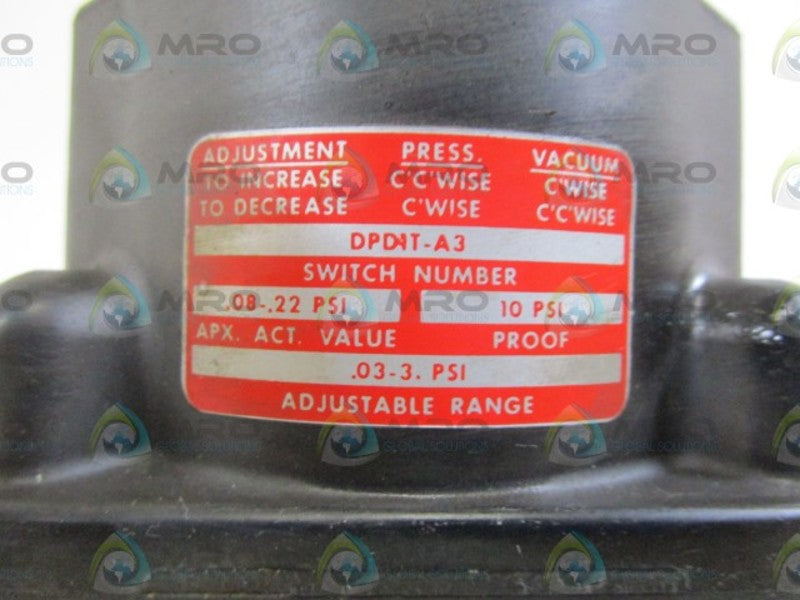 BARKSDALE VACUUM SWITCH DPD1T-A3  UNMP