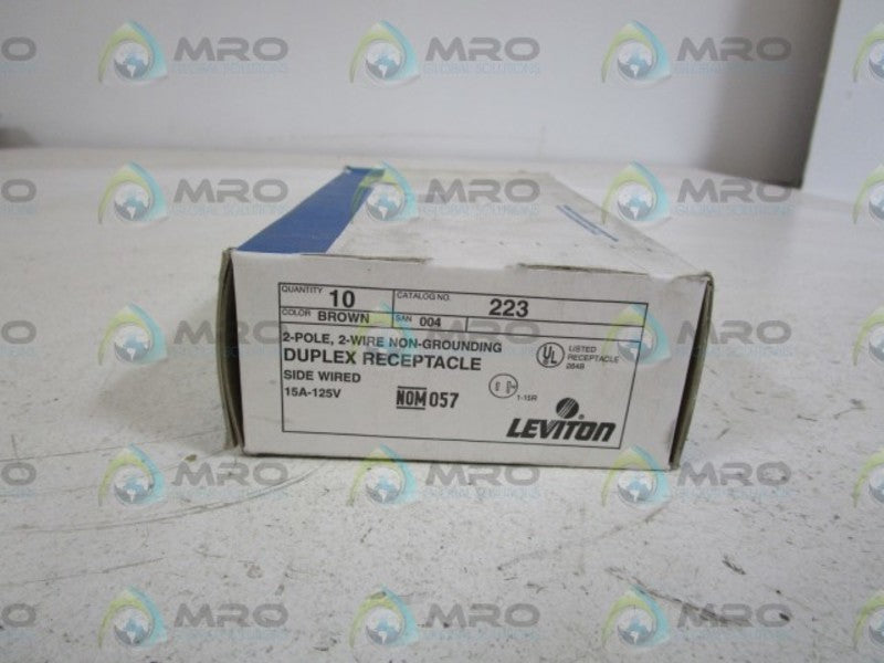 LOT OF 10 LEVITON DUPLEX RECEPTACLE 223 *FACTORY SEALED*