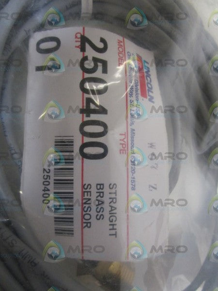 LINCOLN STRAIGHT BRASS SENSOR 250400 *NEW IN BAG*