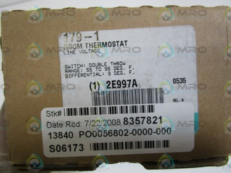 WHITE-RODGERS ROOM THERMOSTAT 179-1 *NEW IN BOX*