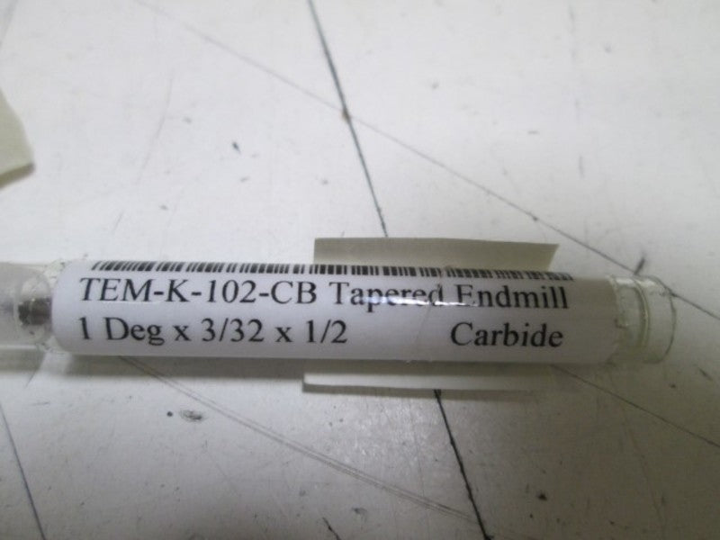 CARBIDE TAPERED ENDMILL TEM-K-102-CB * NEW IN ORIGINAL PACKAGE *