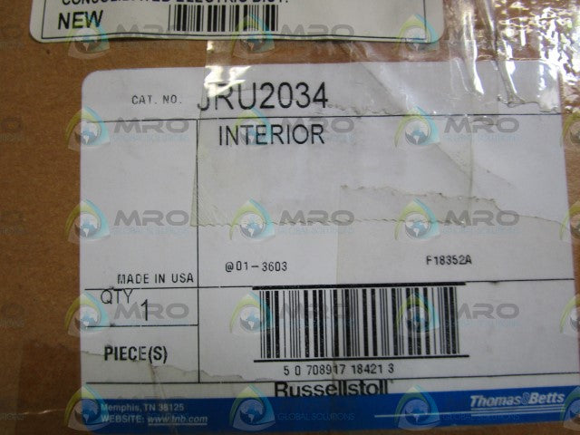 THOMAS & BETTS RECEPTACLE CONNECTOR JRU2034 *NEW IN BOX*