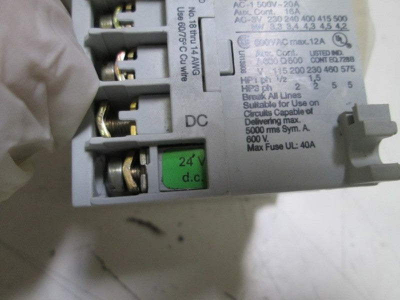 INDUSTRIAL SPARE PART CONTACTOR 100-MO9NZ3 SER. A 24V  UNMP