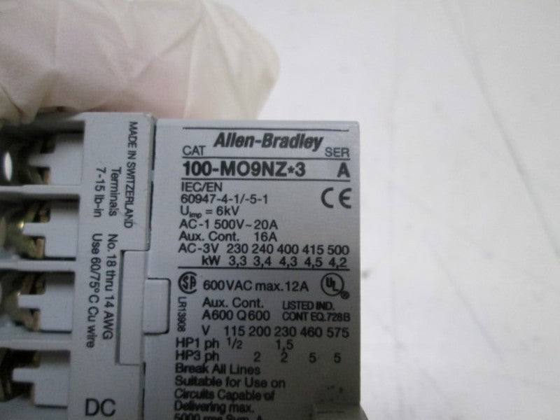 INDUSTRIAL SPARE PART CONTACTOR 100-MO9NZ3 SER. A 24V  UNMP
