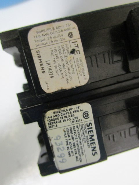 ITE CIRCUIT BREAKER 15AMPS BQ115 *USED*