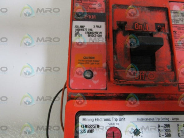 CUTLER-HAMMER CIRCUIT BREAKER 225AMP E2KM3225FUV  UNMP