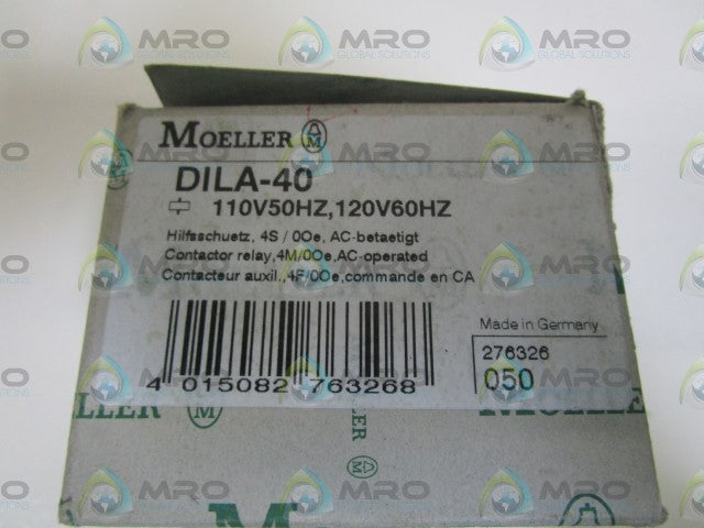 KLOCKNER MOELLER 110/120V CONTACTOR DILA-40 *NEW IN BOX*