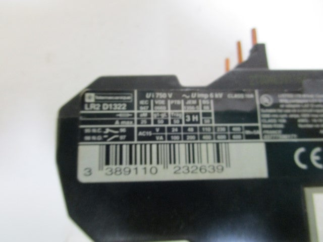 TELEMECANIQUE LR2D1322 OVERLOAD RELAY 17-25A *USED*