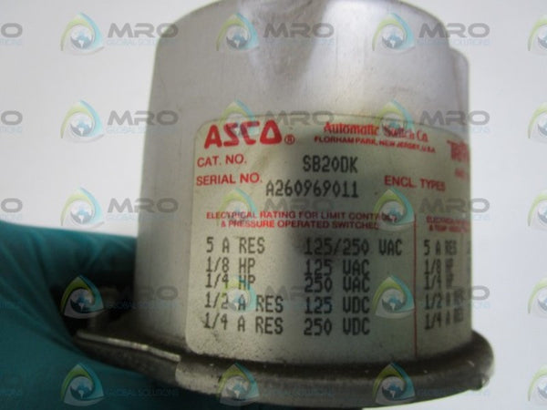 ASCO PRESSURE SWITCH SB20DK  NSNP