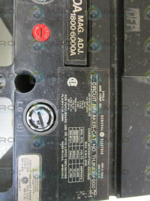 GENERAL ELECTRIC CIRCUIT BREAKER THJK636600 *USED*