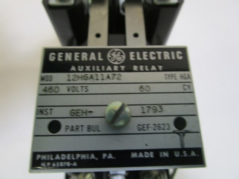 GENERAL ELECTRIC AUXILIARY RELAY 12H6411A72  UNMP