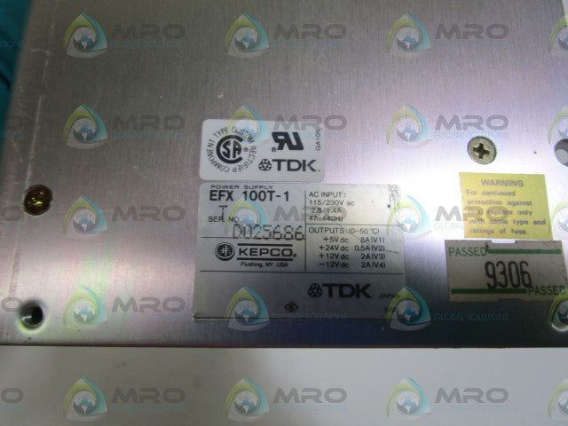KEPCO POWER SUPPLY EFX 100T-1 *NEW NO BOX*