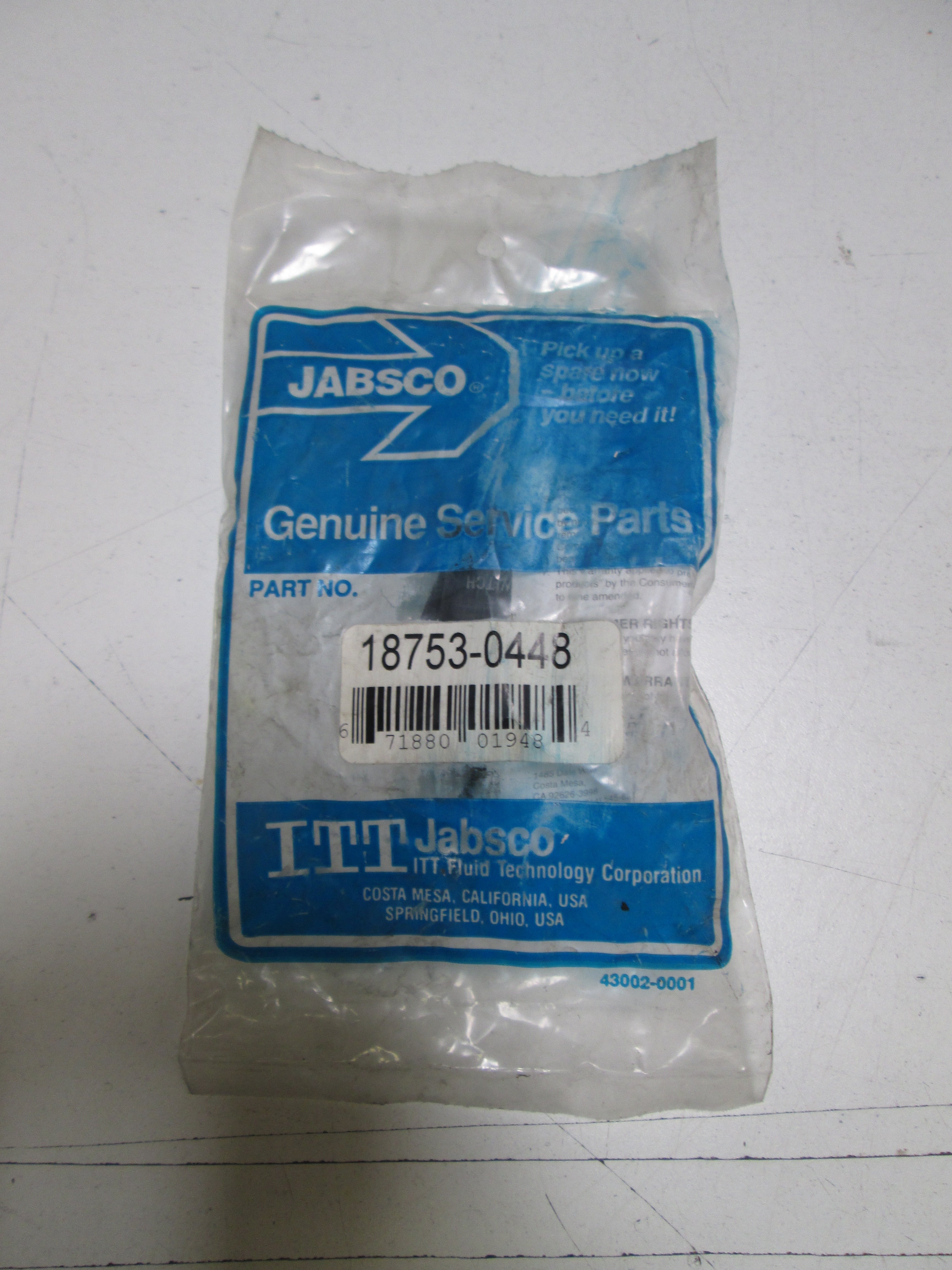 JABSCO SWITCH 18753-0448 * NEW IN FACTORY BAG *