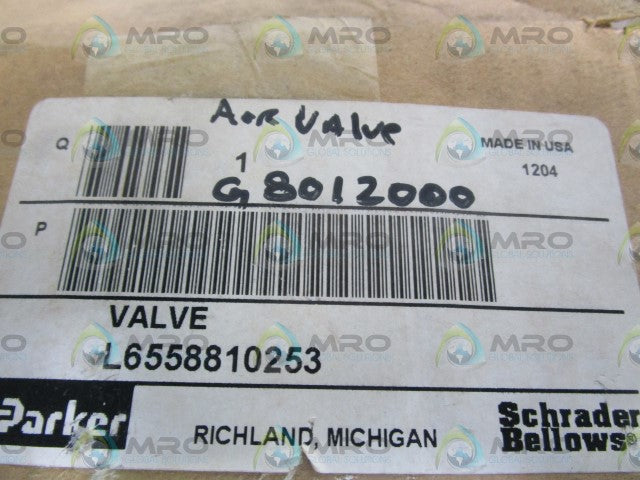 PARKER L6558810253 PILOT AIR VALVE *NEW IN BOX*