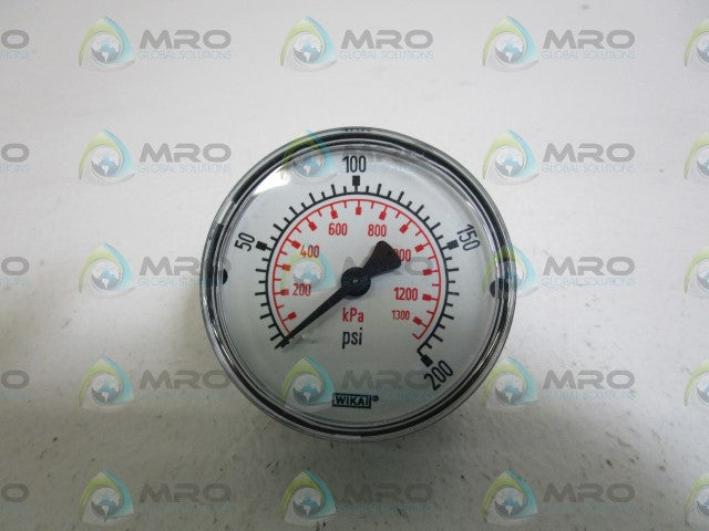 WIKA 9691167 111.12 2.5" PRESSURE GAUGE 0-200PSI/KPA *NEW IN BOX*