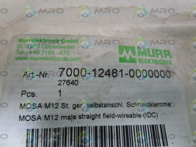 MURR ELEKTRONIK MALE CONNECTOR 7000-12481-0000000 *NEW IN FACTORY BAG*