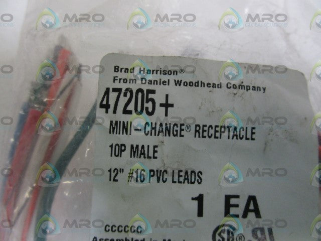 BRAD HARRISON 10P MALE RECEPTACLE 47205+ * NEW IN FACTORY BAG *