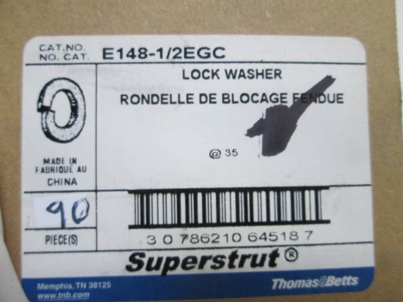 LOT OF 90 THOMAS & BETTS LOCK WASHER E148-1/2EGC  NSMP