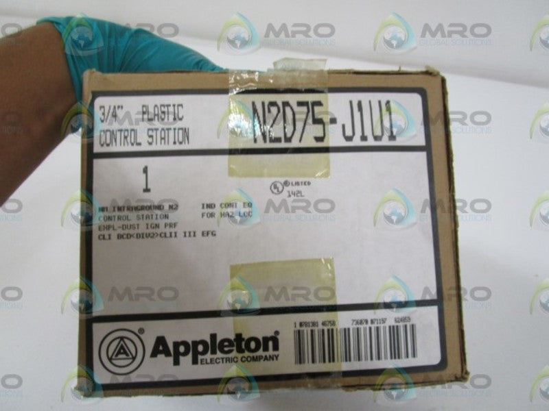 APPLETON 3/4" PLASTIC CONTROL STATION N2D75-J1U1  NSMP