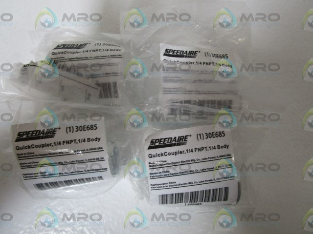 LOT OF 4 SPEEDAIRE COUPLER BODY 30E685 *NEW IN FACTORY BAG*