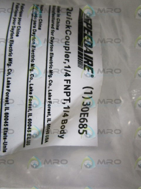 LOT OF 4 SPEEDAIRE COUPLER BODY 30E685 *NEW IN FACTORY BAG*