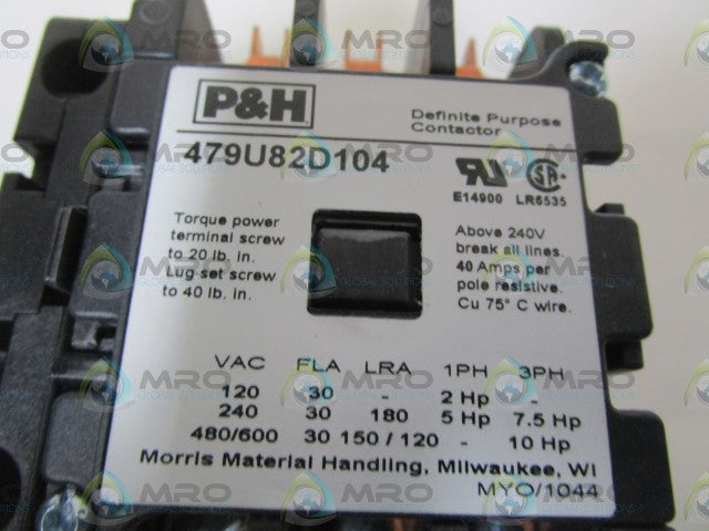 P&H PURPOSE CONTACTOR 479U82D104 *NEW IN BOX*