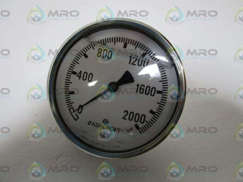 ASHCROFT 101008SL02B-2000# PRESSURE GAUGE 0-2000 PSI  NSMP