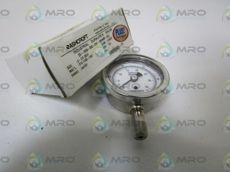 ASHCROFT 251009SW02L-35#/KPXLL GAUGE 0-35 PSI 0-250 KPA  NSMP