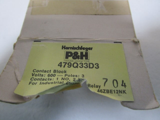P&H CONTACT BLOCK 479Q33D3 *NEW IN BOX*