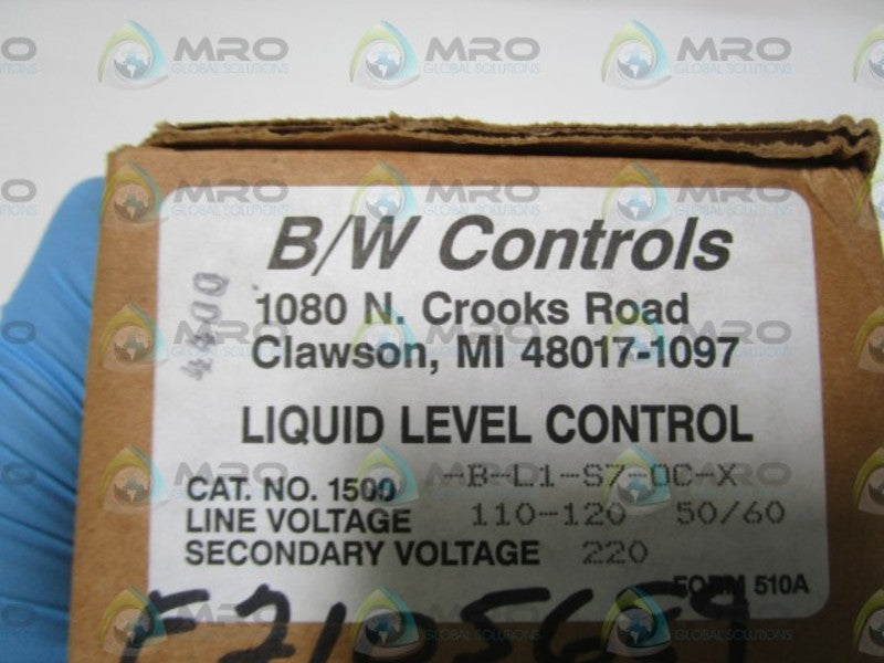 B/W CONTROLS LIQUID LEVEL CONTROL 1500-B-L1-S7-0C-X  NSMP