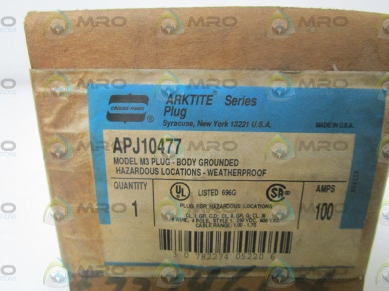 CROUSE-HINDS PLUG APJ10477 * FACTORY SEALED *