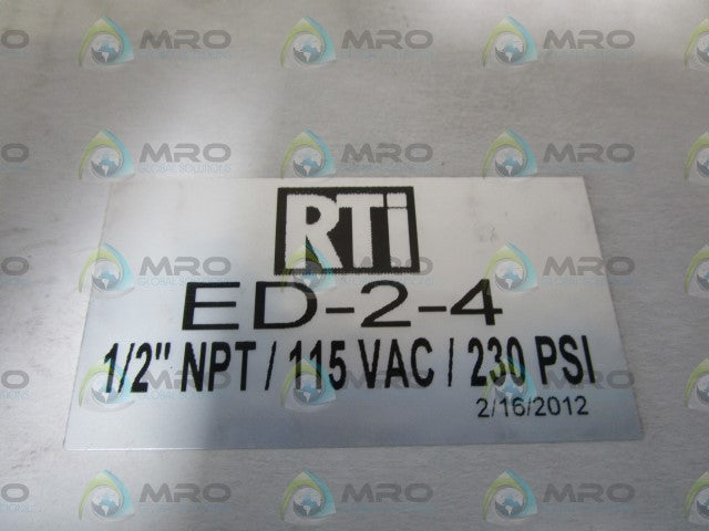 RTI ELECTRONIC DRAIN 1/2"NPT /115VAC/230PSI ED-2-4 *NEW IN BOX*