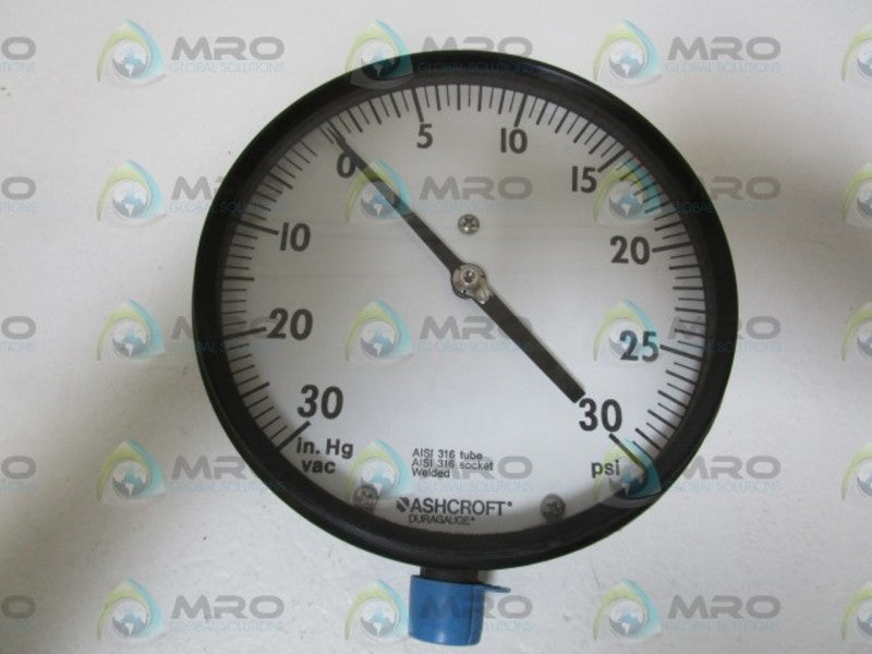 ASHCROFT PRESSURE GAUGE 30in.Hgvac-30PSI  NSNP