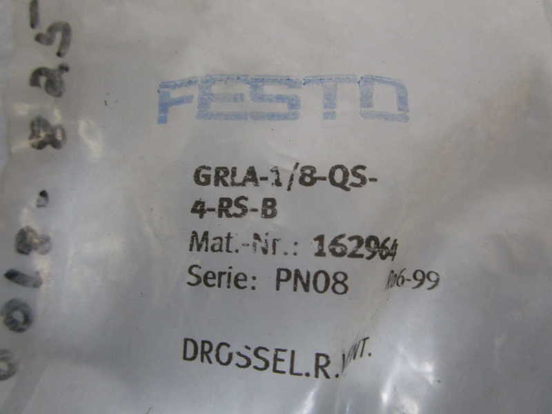 FESTO 1-WAY CONTROL VALVE GRLA-1/8-QS-4-RS-B  NSNP IN BAG