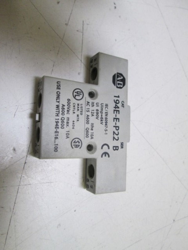 ALLEN BRADLEY AUXILIARY CONTACT 194E-E-P22 SER. B  UNMP