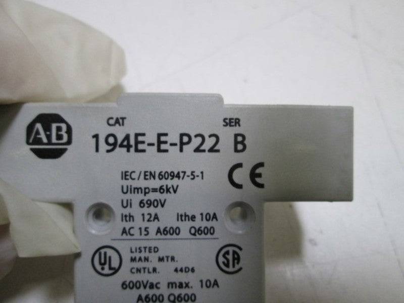 ALLEN BRADLEY AUXILIARY CONTACT 194E-E-P22 SER. B  UNMP