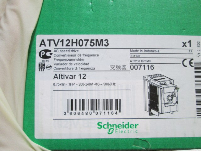SCHNEIDER ELECTRIC AC SPEED DRIVE ATV12H075M3 *NEW IN BOX*