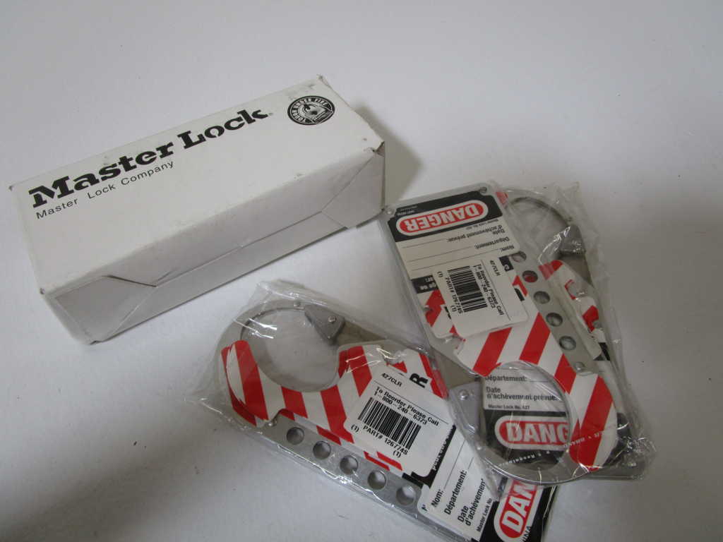 LOT OF 3 MASTER LOCK LOCKOUT HASP 427CLR *NEW IN BOX*