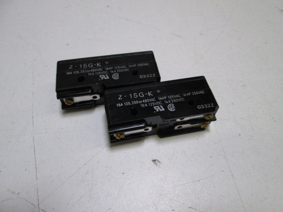 LOT OF 2 OMRON SWITCH Z-15G-K * USED *