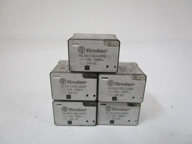 LOT OF 5 FINDER 24VDC 12A 56.34.9.024.0000 *NEW NO BOX*