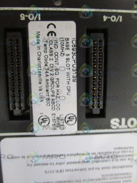 GE FANUC BASE 5 SLOT W/CPU IC693CPU313S *USED*