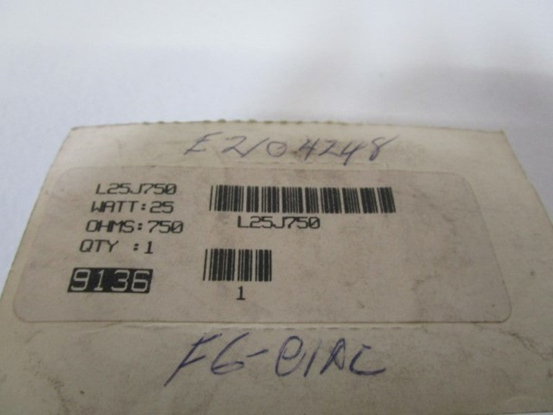 OHMITE 750OHMS RESISTOR L25J750  ORIGINAL PACKAGE