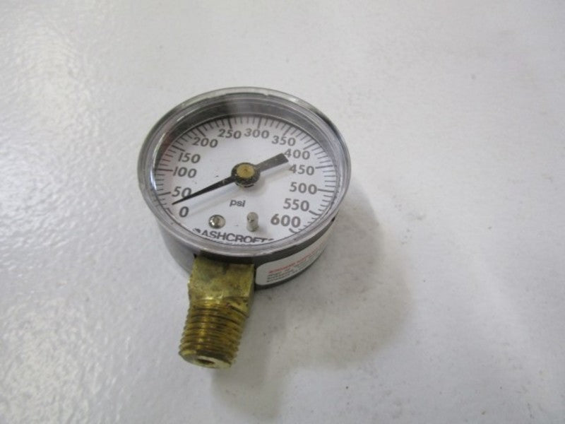 ASHCROFT 20W1005H02L-600# PRESSURE GAUGE 0-600 PSI  NSMP