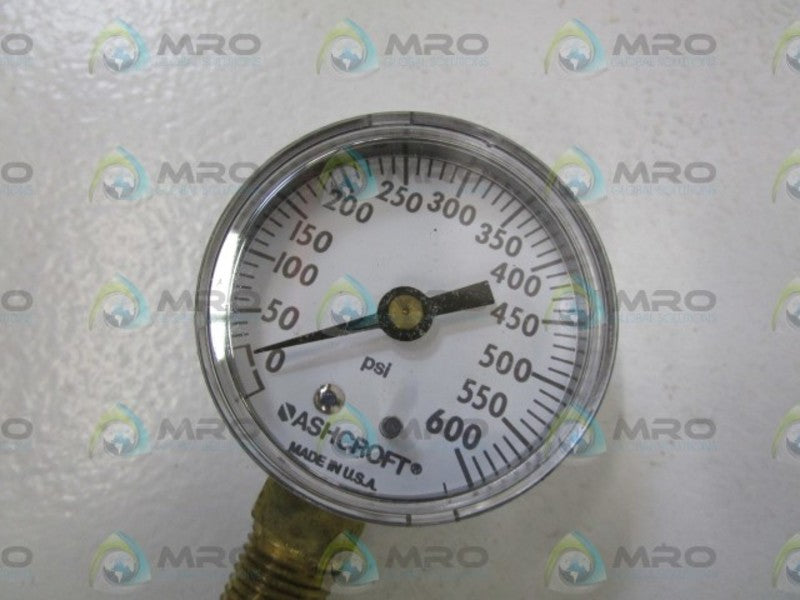 ASHCROFT 20W1005H02L-600# PRESSURE GAUGE 0-600 PSI  NSMP