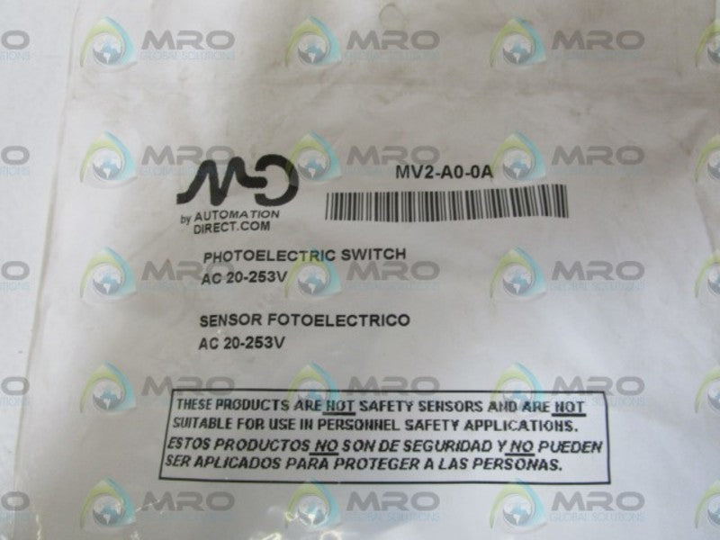AUTOMATION DIRECT PHOTOELECTRIC SWITCH MV2-A0-0A * NEW IN FACTORY BAG *